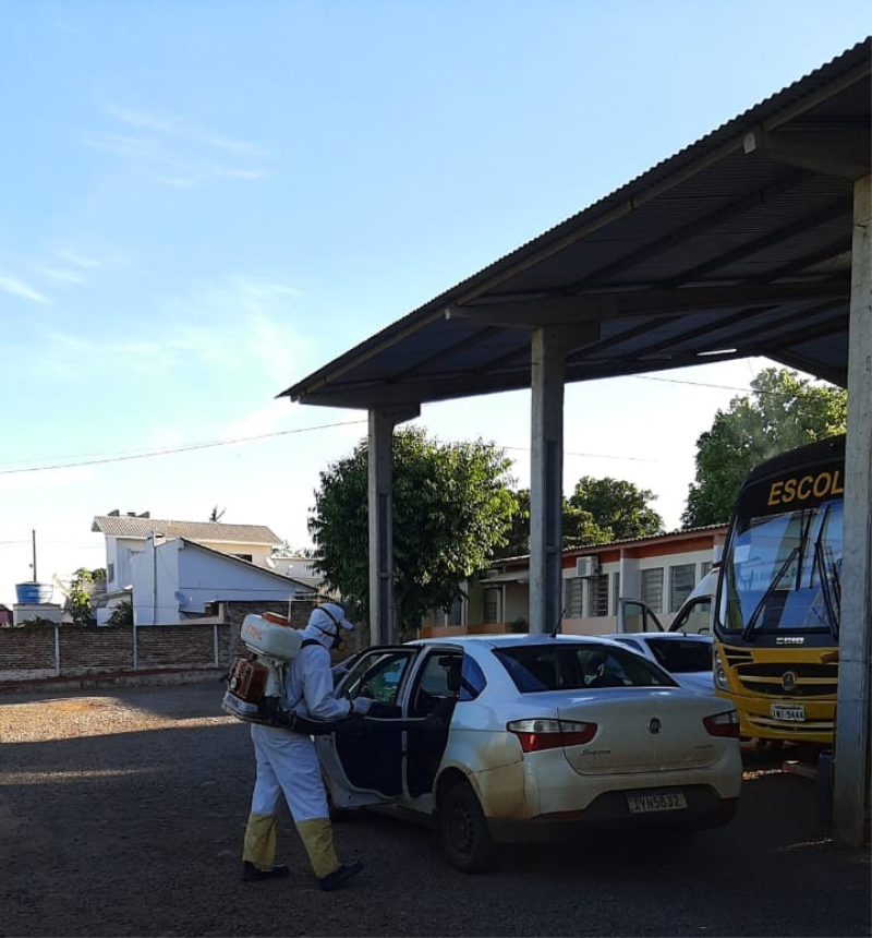 Veículos da Secretaria de Saúde recebem sanitização